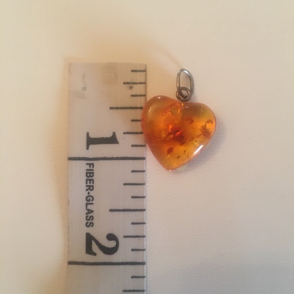 Genuine Amber Heart Pendants - Picture 2 of 3